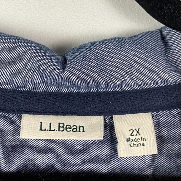 LL Bean Rugby Henley Shirt Sweatshirt Womens 2X Orange Multicolor Stripe - Picture 4 of 10